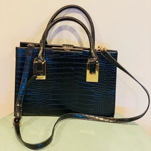 Dune London Bag - black crocodile with adjustable straps